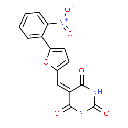 5-{[5-(2-nitrophenyl)furan-2-yl]methylidene}pyrimidine-2,4,6(1H,3H,5H)-trione Structure