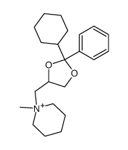 1-(2-cyclohexyl-2-phenyl-[1,3]dioxolan-4-ylmethyl)-1-methyl-piperidinium结构式