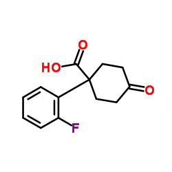 1-(2-fluorophenyl)-4-oxocyclohexanecarboxylic acid structure