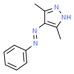 (E)-3,5-dimethyl-4-(phenyldiazenyl)-1H-pyrazole结构式