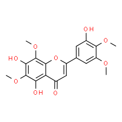 5,7-Dihydroxy-2-(3-hydroxy-4,5-dimethoxyphenyl)-6,8-dimethoxy-4H-1-benzopyran-4-one结构式