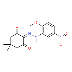 2-[(2-Methoxy-5-nitrophenyl)hydrazono]-5,5-dimethyl-1,3-cyclohexanedione structure