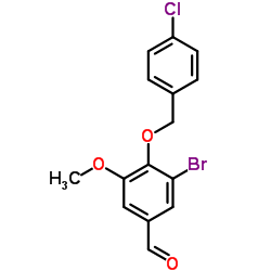 3-Bromo-4-[(4-chlorobenzyl)oxy]-5-methoxybenzaldehyde Structure