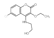 6-chloro-3-ethoxy-4-(2-hydroxyethylamino)chromen-2-one结构式