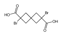 (+)-2,6-dibromo-spiro[3.3]heptane-dicarboxylic acid-(2.6)结构式