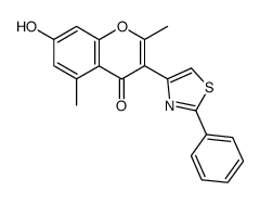 7-hydroxy-2,5-dimethyl-3-(2-phenyl-thiazol-4-yl)-chromen-4-one结构式