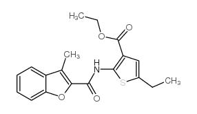 3-Thiophenecarboxylicacid,5-ethyl-2-[[(3-methyl-2-benzofuranyl)carbonyl]amino]-,ethylester(9CI) structure