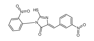 (5Z)-3-(2-nitrophenyl)-5-[(3-nitrophenyl)methylidene]-2-sulfanylideneimidazolidin-4-one Structure