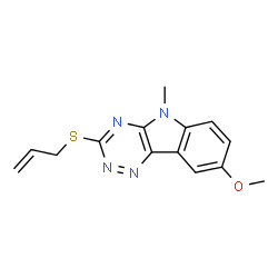 5H-1,2,4-Triazino[5,6-b]indole,8-methoxy-5-methyl-3-(2-propenylthio)-(9CI)结构式