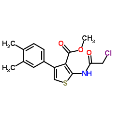 Methyl 2-[(chloroacetyl)amino]-4-(3,4-dimethylphenyl)-3-thiophenecarboxylate结构式