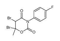 5,6-dibromo-3-(4-fluoro-phenyl)-6-methyl-[1,3]oxazinane-2,4-dione结构式