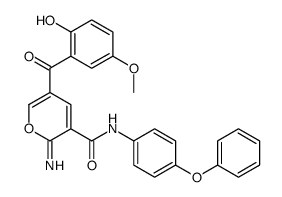 5-(2-hydroxy-5-methoxybenzoyl)-2-imino-N-(4-phenoxyphenyl)pyran-3-carboxamide结构式