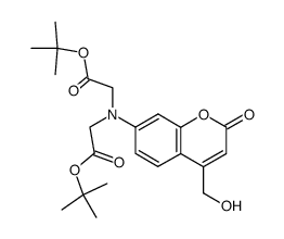 Glycine, N-[2-(1,1-dimethylethoxy)-2-oxoethyl]-N-[4-(hydroxyMethyl)-2-oxo-2H-1-benzopyran-7-yl]-, 1,1-dimethylethyl ester structure