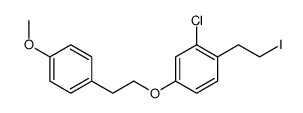 2-chloro-1-(2-iodoethyl)-4-[2-(4-methoxyphenyl)ethoxy]benzene Structure