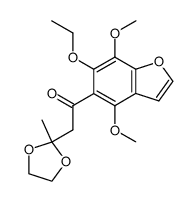 4,7-dimethoxy-6-ethoxy-5-(1-oxo-3,3-(ethylenedioxy)butyl)benzofuran Structure