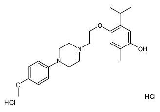 4-[2-[4-(4-methoxyphenyl)piperazin-1-yl]ethoxy]-2-methyl-5-propan-2-ylphenol,dihydrochloride Structure