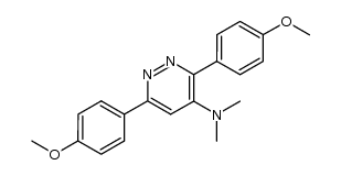 3,6-bis(4-methoxyphenyl)-N,N-dimethylpyridazin-4-amine结构式