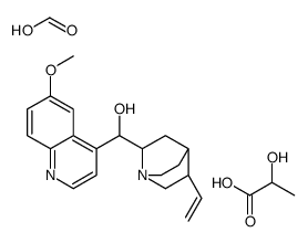 (5-ethenyl-1-azabicyclo[2.2.2]octan-2-yl)-(6-methoxyquinolin-4-yl)methanol,formic acid,2-hydroxypropanoic acid Structure