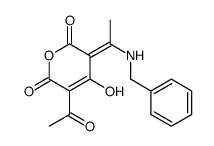 (5Z)-3-acetyl-5-[1-(benzylamino)ethylidene]-4-hydroxypyran-2,6-dione Structure