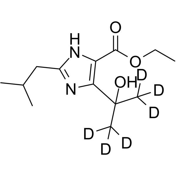 4-[1-Hydroxy-1-(methylethyl-d6)]-2-isobutyl-1H-imidazole-5-carboxylic Acid Ethyl Ester Structure