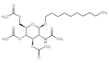 十烷基-2,3,4,6-四-氧-乙酰基-β-D-吡喃氨基葡萄糖苷结构式