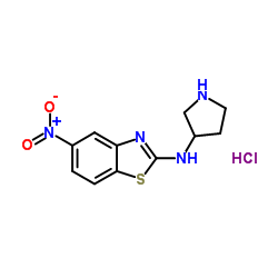 5-Nitro-N-(3-pyrrolidinyl)-1,3-benzothiazol-2-amine hydrochloride (1:1)结构式