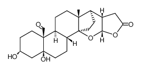 (20S,21S)-14,21-epoxy-3β,5-dihydroxy-19-oxo-5β,14β-cardanolide结构式