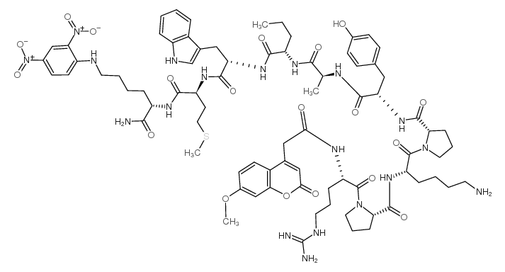 Mca-Arg-Pro-Lys-Pro-Tyr-Ala-Nva-Trp-Met-Lys(Dnp)-NH2 trifluoroacetate salt Structure