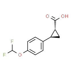 00 反式-2-(4-(二氟甲氧基)苯基)环丙烷-1-羧酸结构式