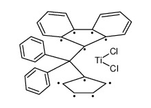 DIPHENYLMETHYLIDENE(CYCLOPENTADIENYL)(9-FLUORENYL)TITANIUM DICHLORIDE structure