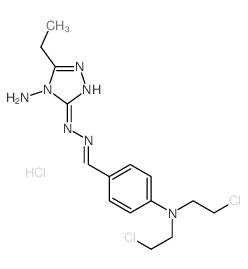 Benzaldehyde,4-[bis(2-chloroethyl)amino]-,2-(4-amino-5-ethyl-4H-1,2,4-triazol-3-yl)hydrazone, hydrochloride (1:1)结构式