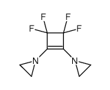 1-[2-(aziridin-1-yl)-3,3,4,4-tetrafluorocyclobuten-1-yl]aziridine结构式