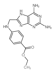 Benzoic acid,4-[[(2,6-diamino-9H-purin-8-yl)methyl]amino]-, ethyl ester结构式