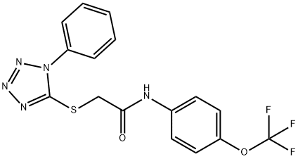 2-[(1-phenyl-1h-1,2,3,4-tetraazol-5-yl)sulfanyl]-n-[4-(trifluoromethoxy)phenyl]acetamide structure