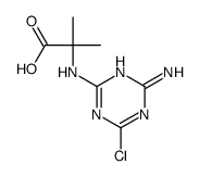 2-[(4-amino-6-chloro-1,3,5-triazin-2-yl)amino]-2-methylpropanoic acid structure