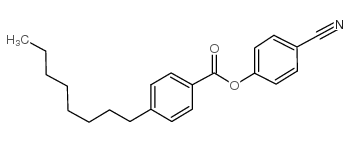 4-辛基苯甲酸4-氰基苯酯结构式