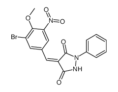 4-[(3-bromo-4-methoxy-5-nitrophenyl)methylidene]-1-phenylpyrazolidine-3,5-dione结构式