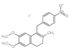 Isoquinolinium,3,4-dihydro-6,7-dimethoxy-2-methyl-1-[(4-nitrophenyl)methyl]-, iodide (1:1) Structure