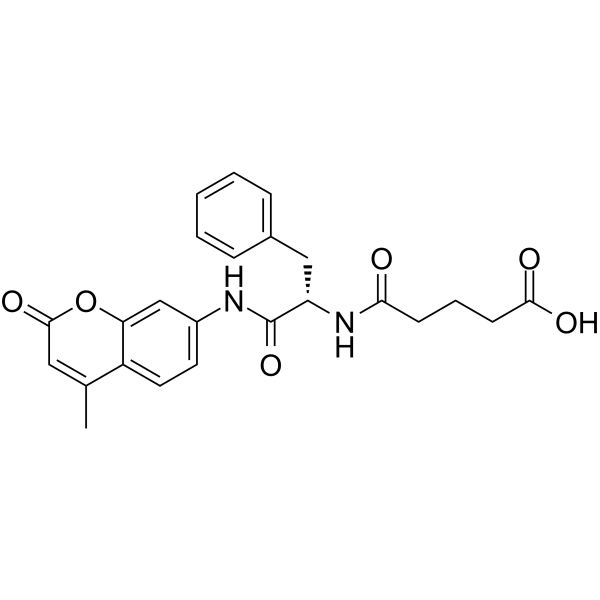 Glutaryl-L-phenylalanine 7-amido-4-methylcoumarin structure