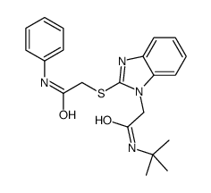 (9ci)-n-(1,1-二甲基乙基)-2-[[2-氧代-2-(苯基氨基)乙基]硫代]-1H-苯并咪唑-1-乙酰胺结构式