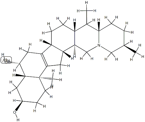 (5α,25α)-8,9-Didehydrocevane-3α,6β-diol结构式