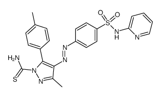 3-methyl-4-(4-pyridin-2-ylsulfamoyl-phenylazo)-5-p-tolyl-pyrazole-1-carbothioic acid amide结构式