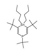 4,4-Dibutyl-1,3,5-tri-tert-butyl-1,4-dihydro-[1,4]phosphastannine结构式