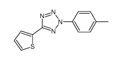 2-(4-methylphenyl)-5-thiophen-2-yltetrazole结构式