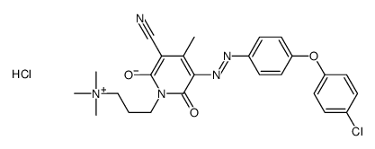 5-[[4-(4-氯苯氧基)苯基]偶氮]-3-氰基-6-羟基-N,N,N,4-四甲基-2-氧代-1(2H)-吡啶丙铵氯化物结构式