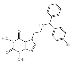 3,7-Dihydro-7-(2-(((4-bromophenyl)phenylmethyl)amino)ethyl)-1,3-dimethyl-1H-purine-2,6-dione结构式