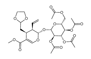 SECOLOGANIN ETHYLENE ACETAL TETRAACETATE结构式