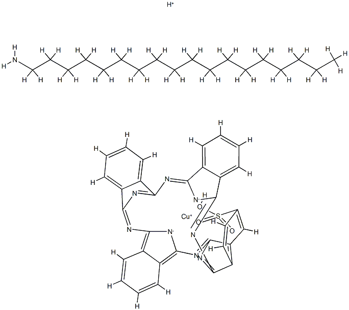 hydrogen [29H,31H-phthalocyanine-2-sulphonato(3-)-N29,N30,N31,N32]cuprate(1-), compound with octadecylamine (1:1) Structure