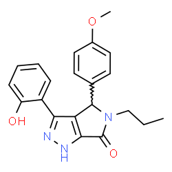 3-(2-hydroxyphenyl)-4-(4-methoxyphenyl)-5-propyl-4,5-dihydropyrrolo[3,4-c]pyrazol-6(2H)-one结构式