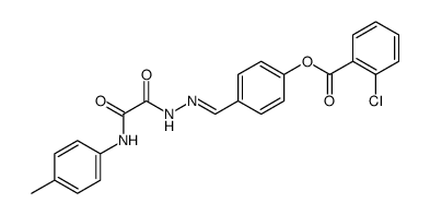 Benzoic acid, 2-chloro-, 4-[[2-[2-[(4-methylphenyl)amino]-2-oxoacetyl]hydrazinylidene]methyl]phenyl ester Structure